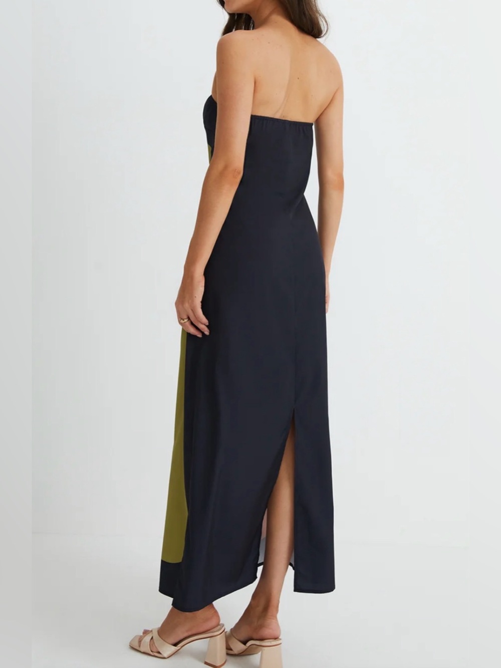 Commense Floral Print Split Tube Long Dress -XS - Picture 3 of 9